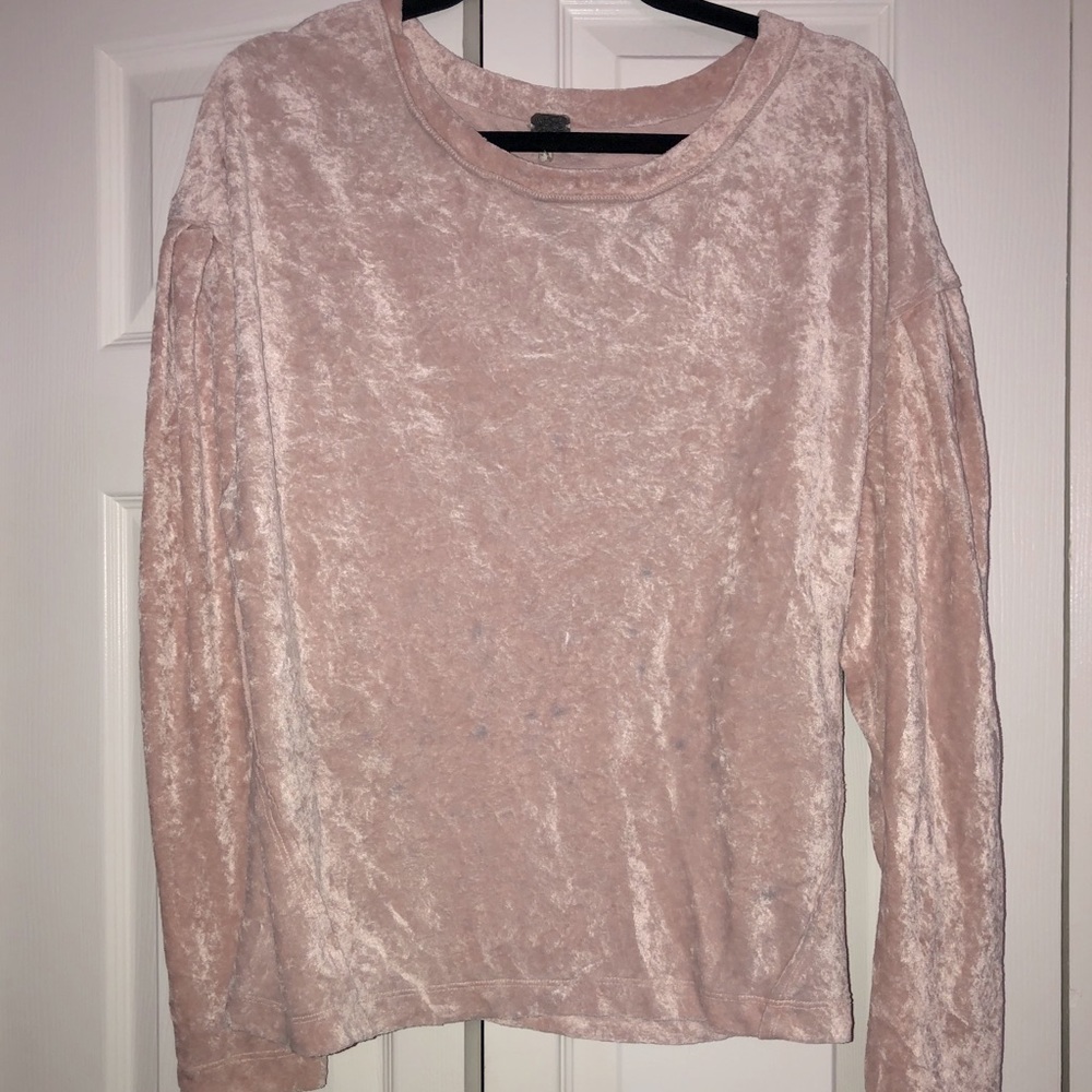 Pink velvet sweater